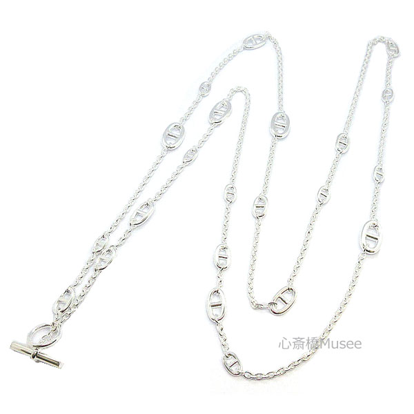 新品 》 エルメス ロングネックレス ファランドール 160 シルバー製 SV925 HERMES 箱 リボン ラッピング シルバー シェーヌダンクル  Farandole long necklace 160 brand new