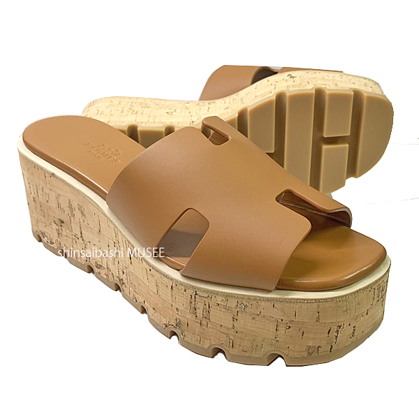 Hermes サンダル Eze 30 sandal コルク 厚底 直営店ラッピング 楽天市場】≪ 新品 ≫ エルメス エズ 30 サンダル 38 レザー